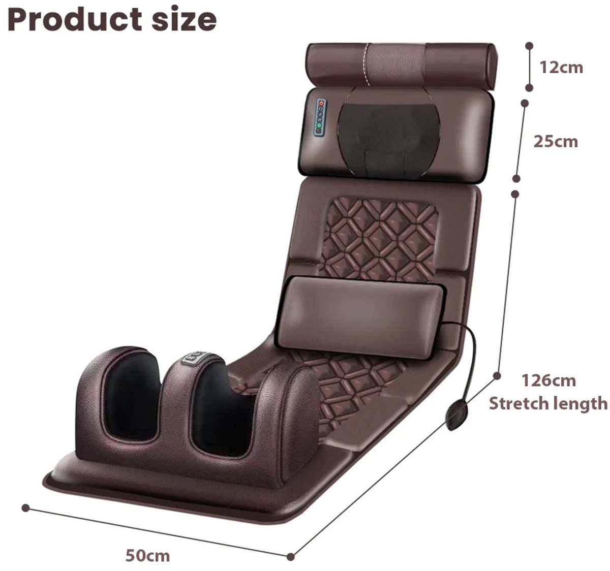 CINK Relax® Massage Matras met Verwarming – Full Body Massage Mat – Shiatsu & Vibratie Massage – Voor Rug, Nek & Benen – Met Afstandsbediening thumbnail 7