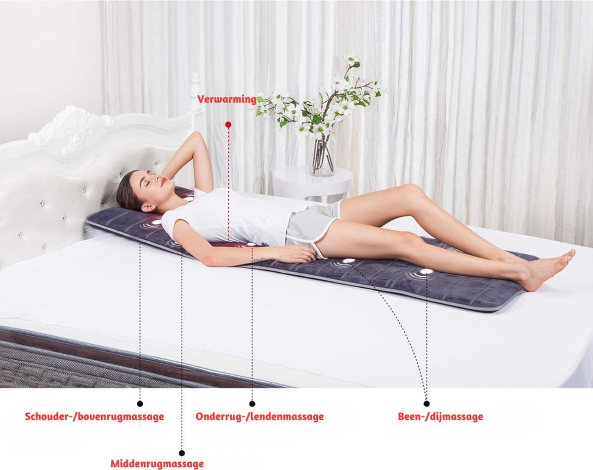 Massagematras - Massage matras met warmte - Massage matras - Massage mat - Volledig lichaam - Vibratie thumbnail 3