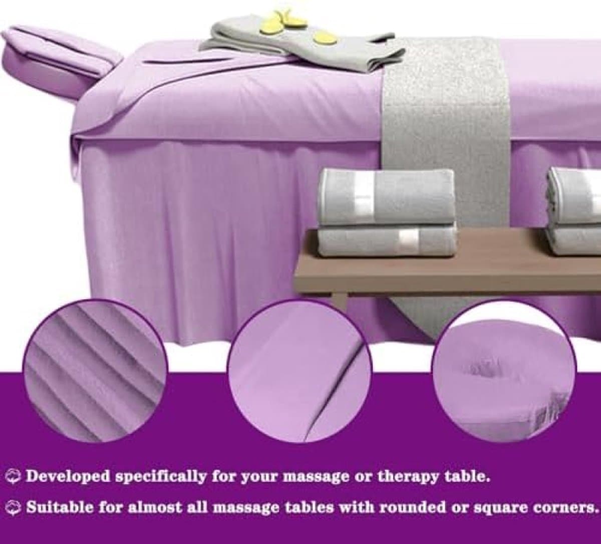 PromoHome Massagestoel Bekleding Set - 3-delige Microvezel Hoes voor Comfortabele Behandelingen thumbnail 7