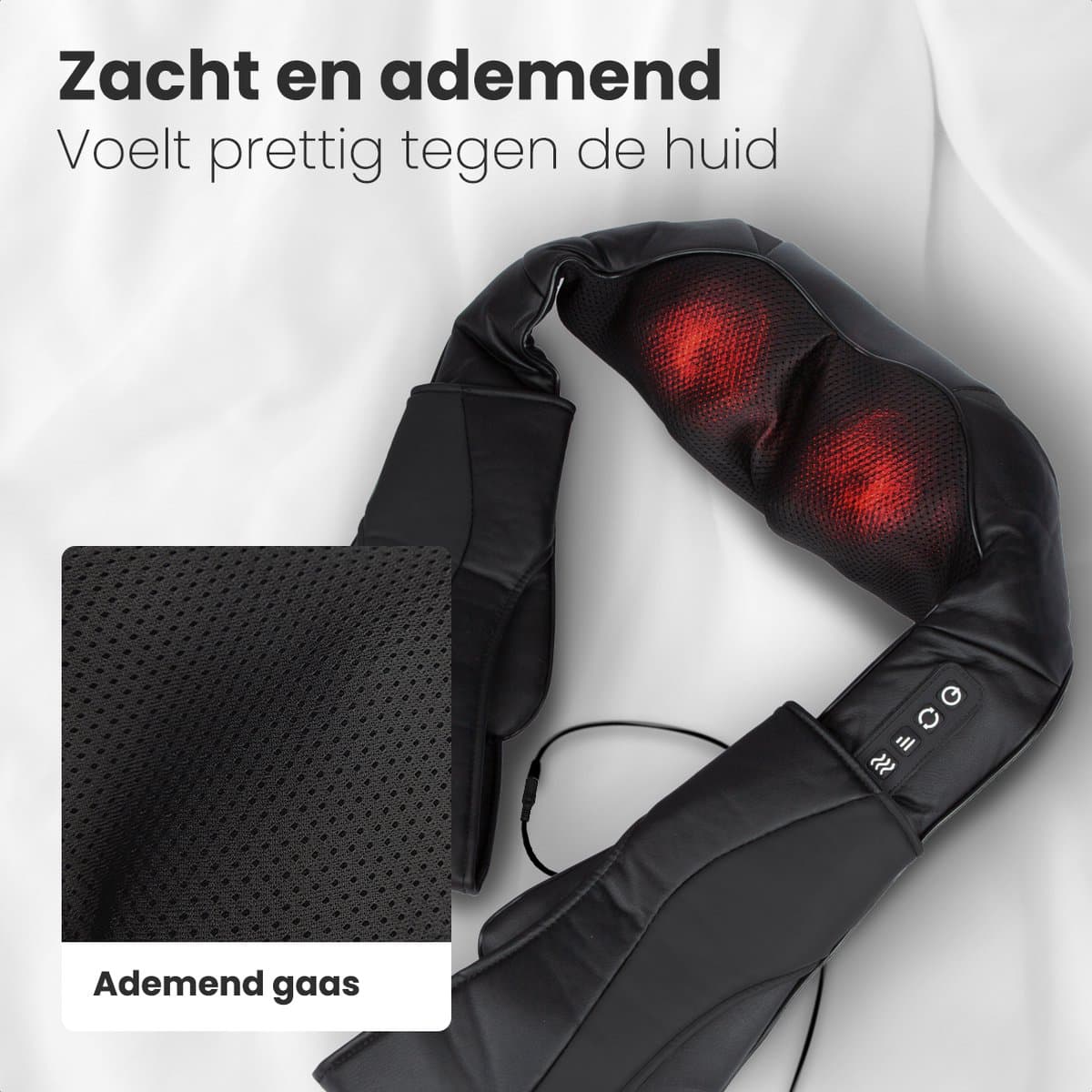 Auronic Shiatsu Massagekussen - Elektrisch Nekmassage Apparaat - Infrarood Warmtefunctie - Nek en Schouder Massage apparaat - Massage Apparaten - Zwart thumbnail 8