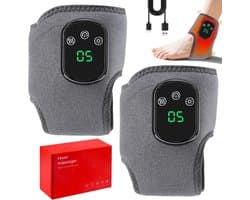 Voetverwarmer - Voetmassageapparaat - 3-in-1 voetmassageapparaat - Elektrisch enkelmassageapparaat - Met verwarmings- en vibratiefunctie - Geschikt voor voetontspanning en verlichting van vermoeidheid - Set van 2