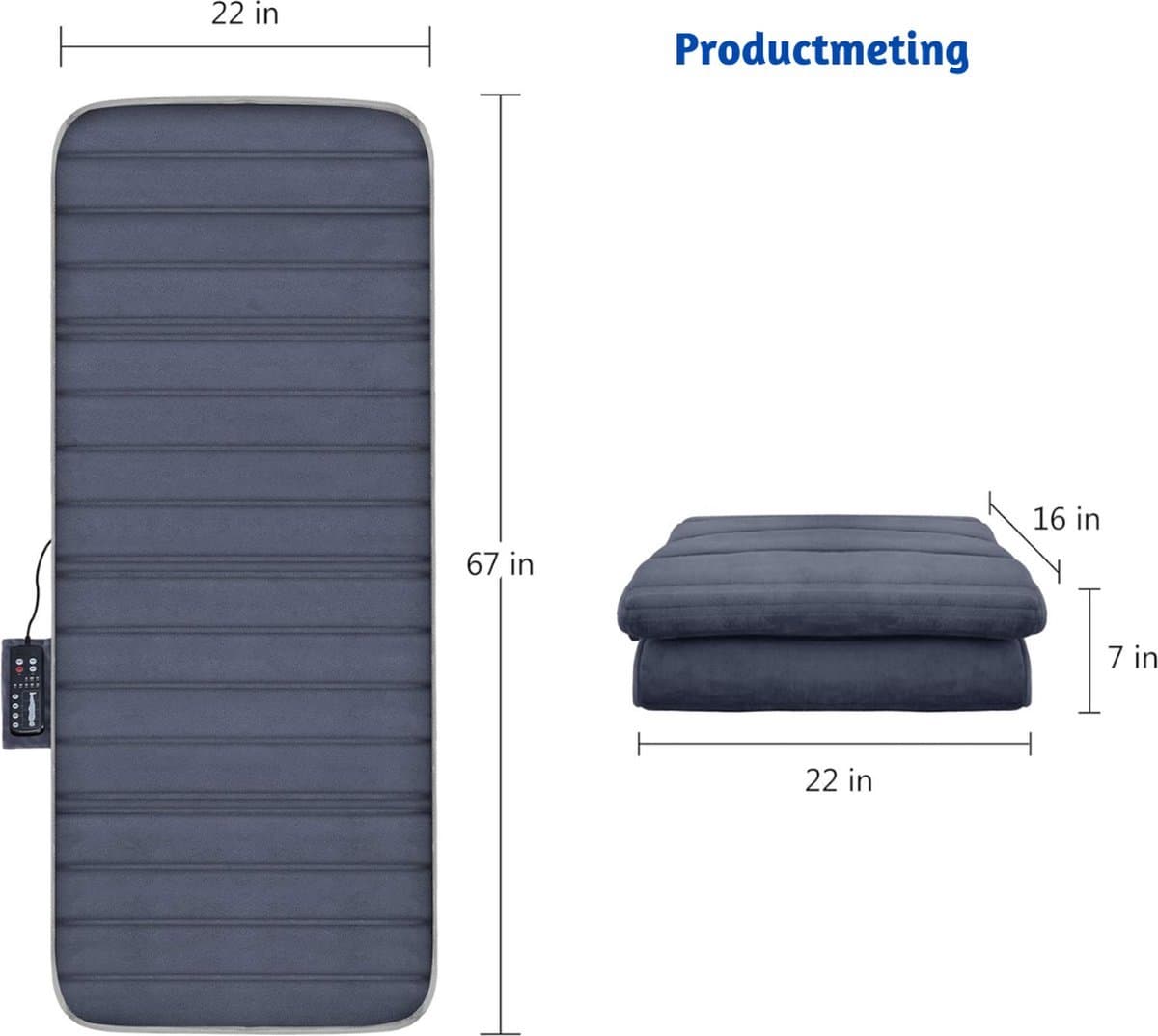Massagematras - Massage matras met warmte - Massage matras - Massage mat - Volledig lichaam - Vibratie thumbnail 2