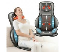 Lifeproducts Massagestoel - Shiatsu Massagekussen - Massage Apparaat- Elektrisch Nekmassage Apparaat - Massage Apparaten - Nek Rug en Schouder Massage Apparaat - Massagestoel met Infrarood Verwarming