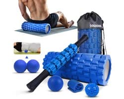 GoGoods® Foam Roller - 7-in-1 Spierherstel Set - Massage Stick - 3x Triggerpoint Bal - Met Weerstandsband - Fitness - Yoga