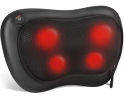 Shiatsu Massagekussen met Warmtefunctie voor Nek, Schouder en Rug - 3D Massageapparaat voor Diepe Ontspanning - afbeelding 1
