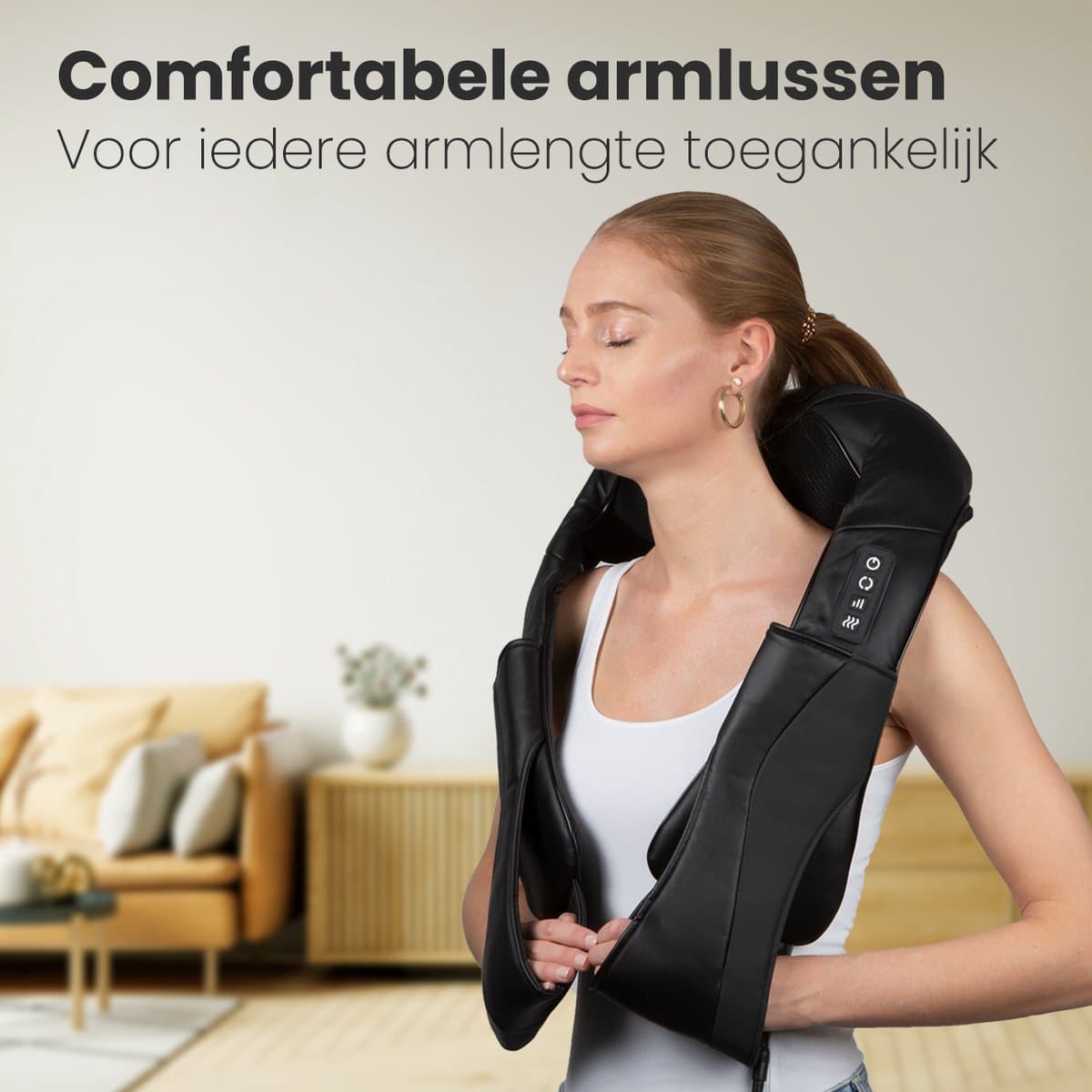 Auronic Shiatsu Massagekussen - Elektrisch Nekmassage Apparaat - Infrarood Warmtefunctie - Nek en Schouder Massage apparaat - Massage Apparaten - Zwart thumbnail 10