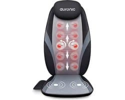 Auronic Shiatsu Massagekussen - Massagestoel - Massage Rug - Infrarood - Massage apparaat - Massage Stoel - Zwart