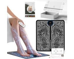 Massage Apparaat Elektrisch EMS voetmassageapparaat met afstandsbediening en handleiding - voetmassage voetontspanning 8 modi 18 intensiteitsniveaus