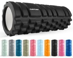 Tunturi Yoga Grid Foam Roller - Massage Roller - Foamroller - Fitness Roller - Zwart - 33cm - Incl. gratis fitness app - afbeelding 1