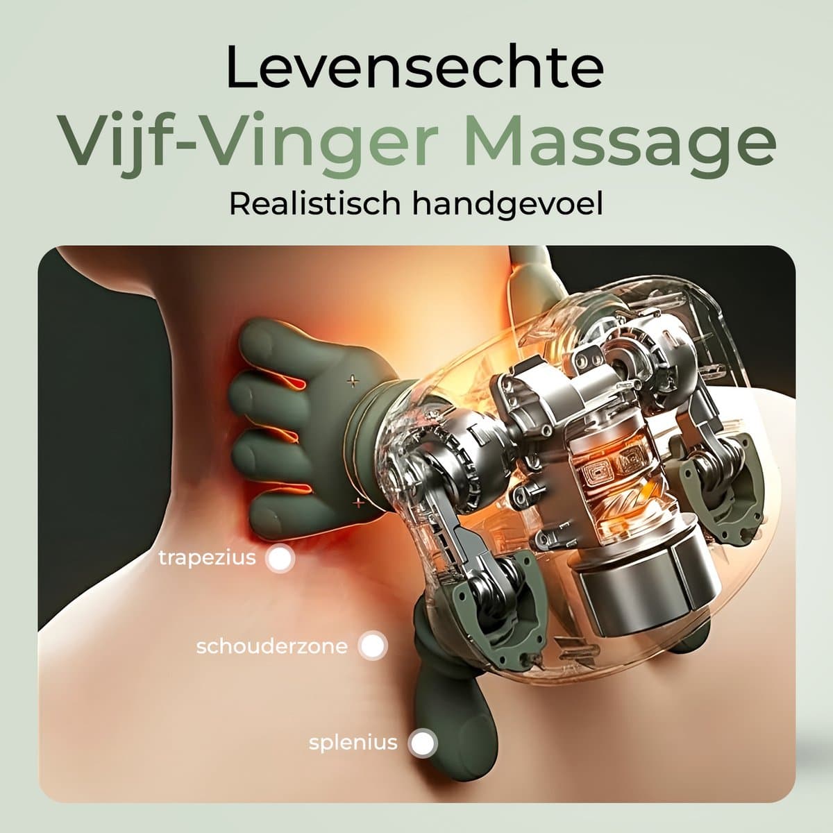 GS Goods Nekmassage Apparaat – Massagekussen – Shiatsu Massagekussen – Draadloos – Warmtefunctie – 4D Vinger Technologie – 3 Massage Standen – 2000 mAh – 70 min – Groen thumbnail 7