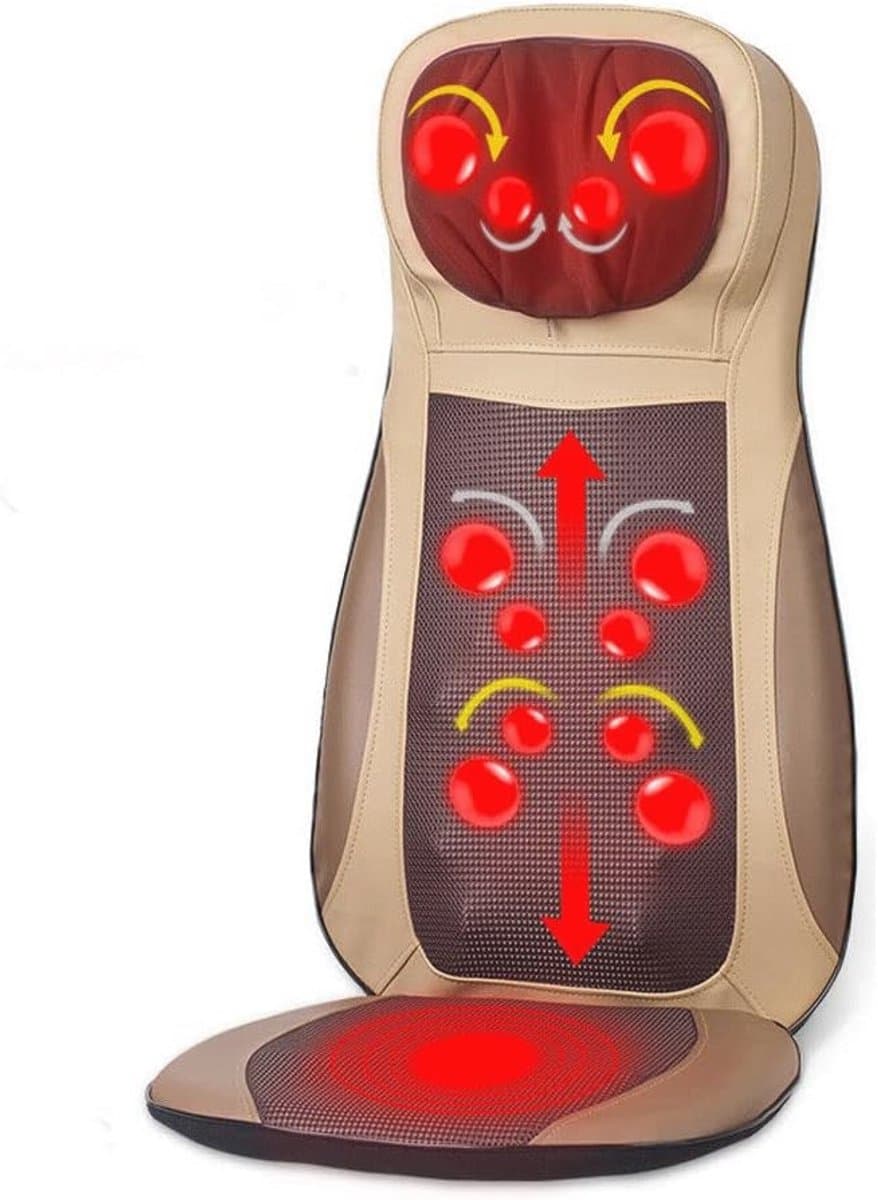 Shiatsu Massagemat voor Nek, Rug en Billen - Dieptemassage met Warmtefunctie en Trillingsmassage - Ontspanning Thuis en Op Kantoor thumbnail 6