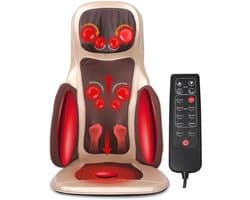 Shiatsu Massagemat voor Nek, Rug en Billen - Dieptemassage met Warmtefunctie en Trillingsmassage - Ontspanning Thuis en Op Kantoor