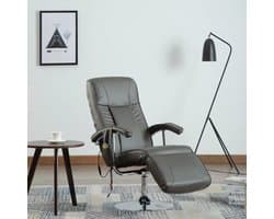 vidaXL Massagestoel kunstleer grijs