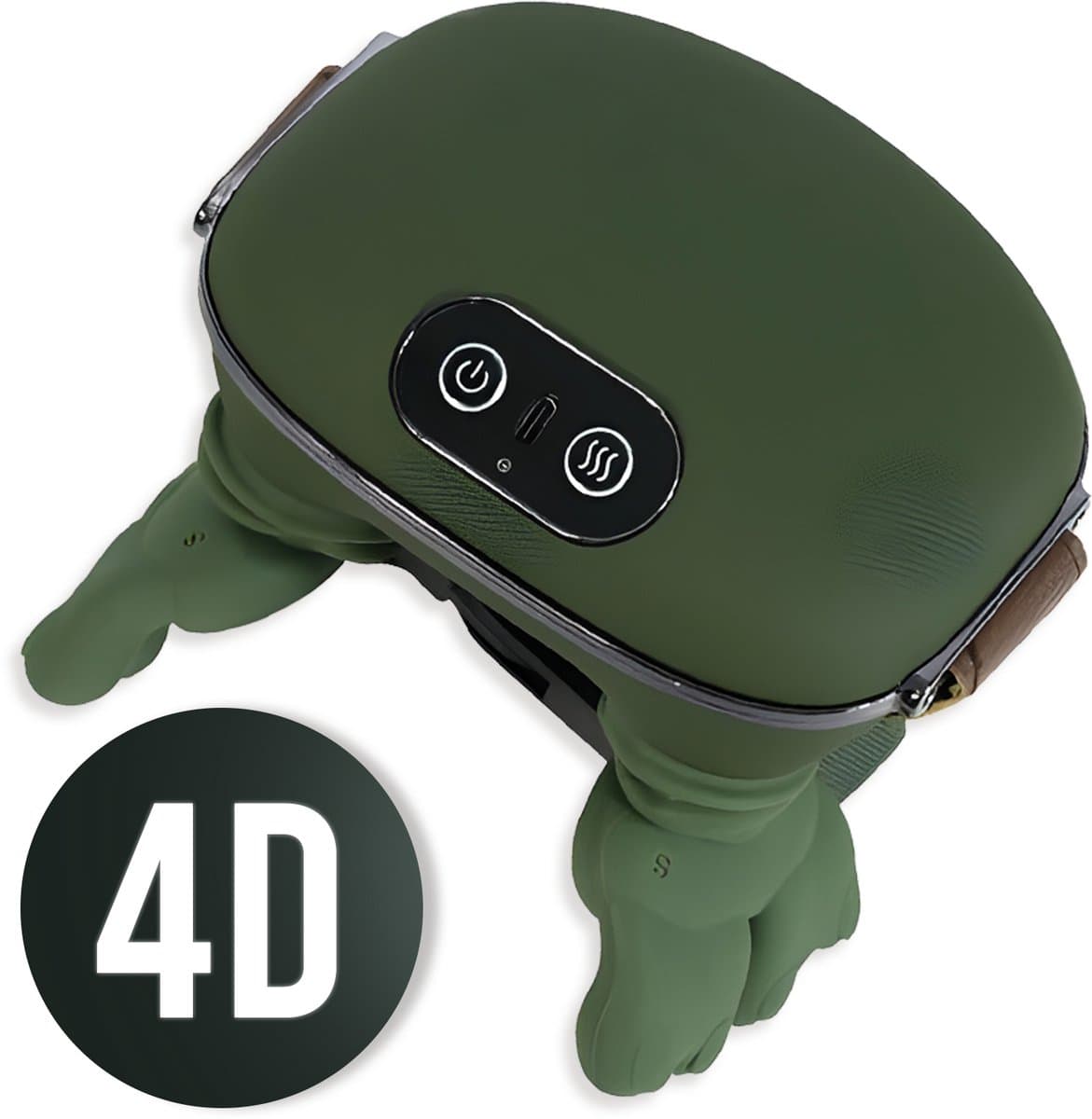 GS Goods Nekmassage Apparaat – Massagekussen – Shiatsu Massagekussen – Draadloos – Warmtefunctie – 4D Vinger Technologie – 3 Massage Standen – 2000 mAh – 70 min – Groen