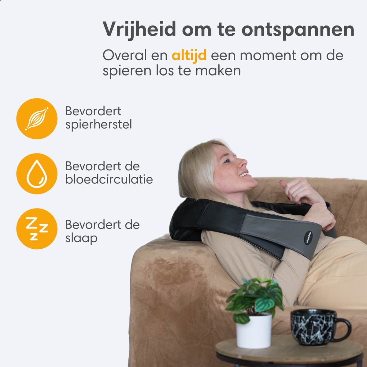 Lifeproducts Shiatsu Massagekussen Draadloos - Massage Apparaat voor Nek en Schouder - Elektrisch Nekmassage Apparaat - Massage Apparaten - Massageapparaten met Infrarood Verwarming - Met Carrybag thumbnail 7