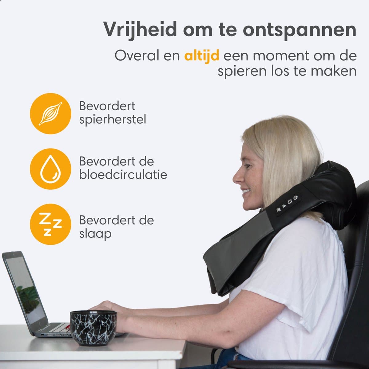 Lifeproducts Shiatsu Massagekussen Draadloos - Massage Apparaat voor Nek en Schouder - Elektrisch Nekmassage Apparaat - Massage Apparaten - Massageapparaten met Infrarood Verwarming - Met Carrybag thumbnail 3