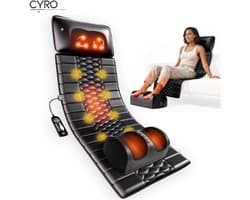 CYRO - Massagemat - Massagematras - Massage Matras met Warmte - Hele Lichaam - Verlichting Weefselpijn - Stimulatiekussen - Zwart