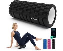 Hulser Foam Roller 33 cm – Massage roller – Fitness en Yoga foamroller – Zwart – Met digitale startgids - Voor triggerpoint massage - Grid Trigger - afbeelding 1