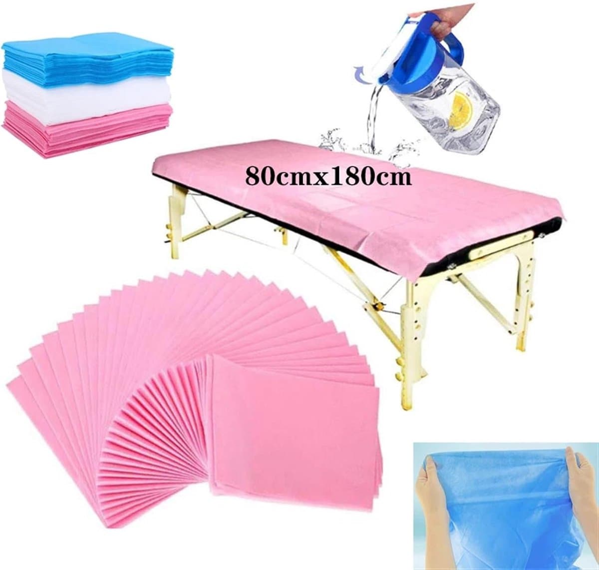 Hoes voor massagestoel - Vlies hoezen - Schoon en hygiënisch werken - Met handige gaten - 80 x 180 cm thumbnail 7