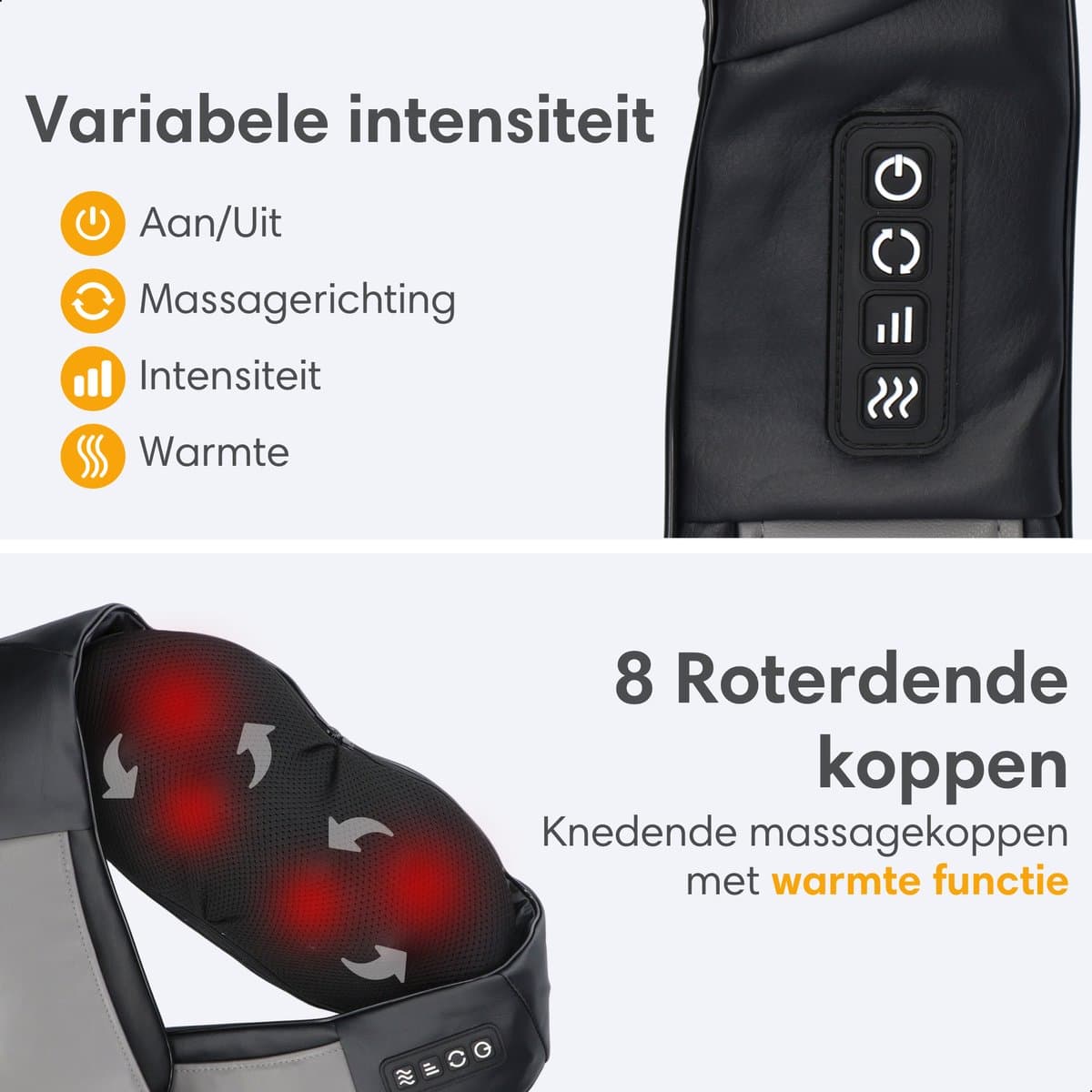 Lifeproducts Shiatsu Massagekussen Draadloos - Massage Apparaat voor Nek en Schouder - Elektrisch Nekmassage Apparaat - Massage Apparaten - Massageapparaten met Infrarood Verwarming - Met Carrybag thumbnail 6