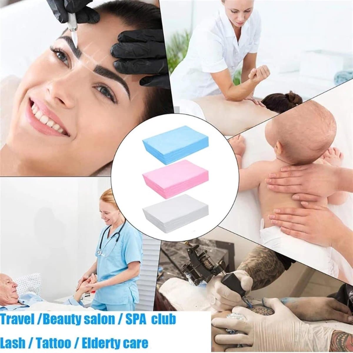 Hoes voor massagestoel - Vlies hoezen - Schoon en hygiënisch werken - Met handige gaten - 80 x 180 cm thumbnail 6