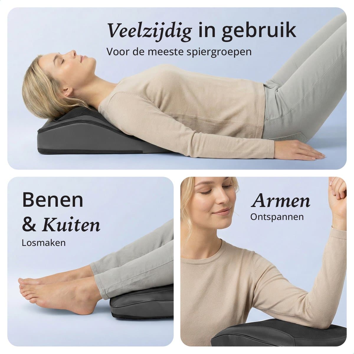 Lifeproducts Massagekussen voor Nek en Rug - Nekmassage Apparaat - Rugmassage - Shiatsu Nek Massage Apparaat met Warmtefunctie en Trilfunctie thumbnail 4