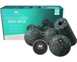Massagerr® Mini Box – Massage Bal, Duo Massagebal & Mini Foam Roller – Massage Roller – Fascia - Fitness - Triggerpoint Massage Set – Incl. Stressbal