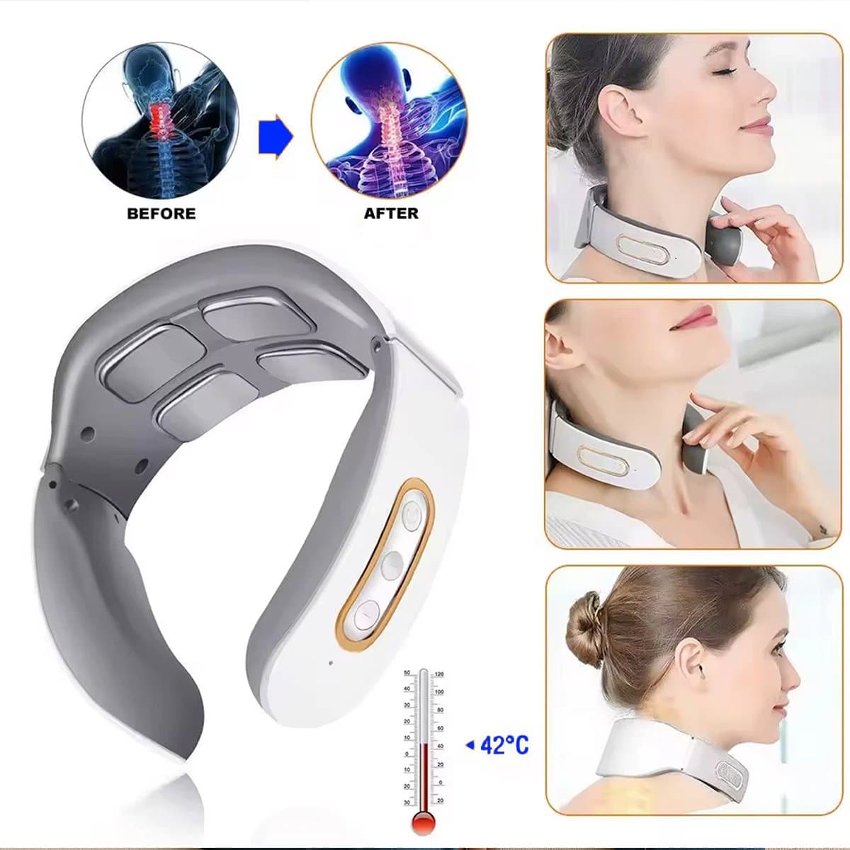 Neuro Neck Pro - Neuronek Pro - Nek Massage Apparaat - Draadloos Nekmassageapparaat met Warmtefunctie thumbnail 4