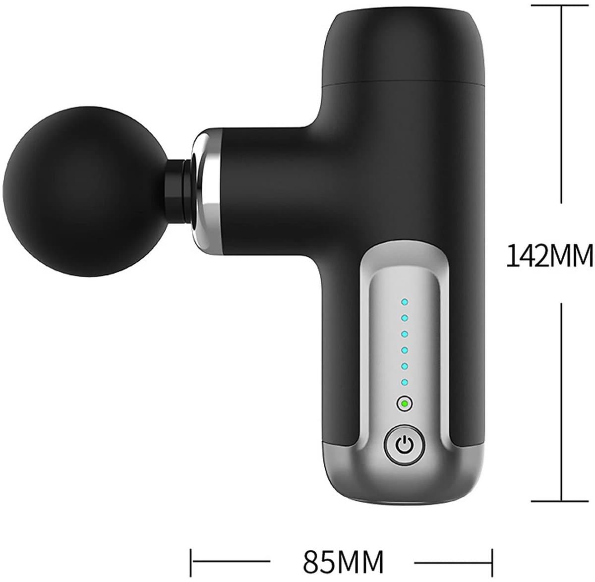 Namajunas - Massage gun - Spiermassager - Uitgerust met 4 massagekoppen - 6 intensiteitsniveaus - Zwart - Massage pistool - Opbergcase - Krachtig en Draadloos Sport en Relax Massage Apparaat - Draadloos thumbnail 2