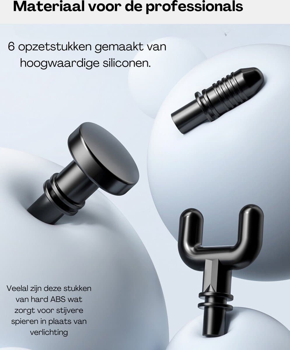 Tec Lux® Massage gun - Sport & Relax Massage Apparaat - Professioneel Massage Pistool - Fitness -Ontspanning - Stressverlichting - Spierherstel - Revalidatie - 6 Massagekoppen thumbnail 4