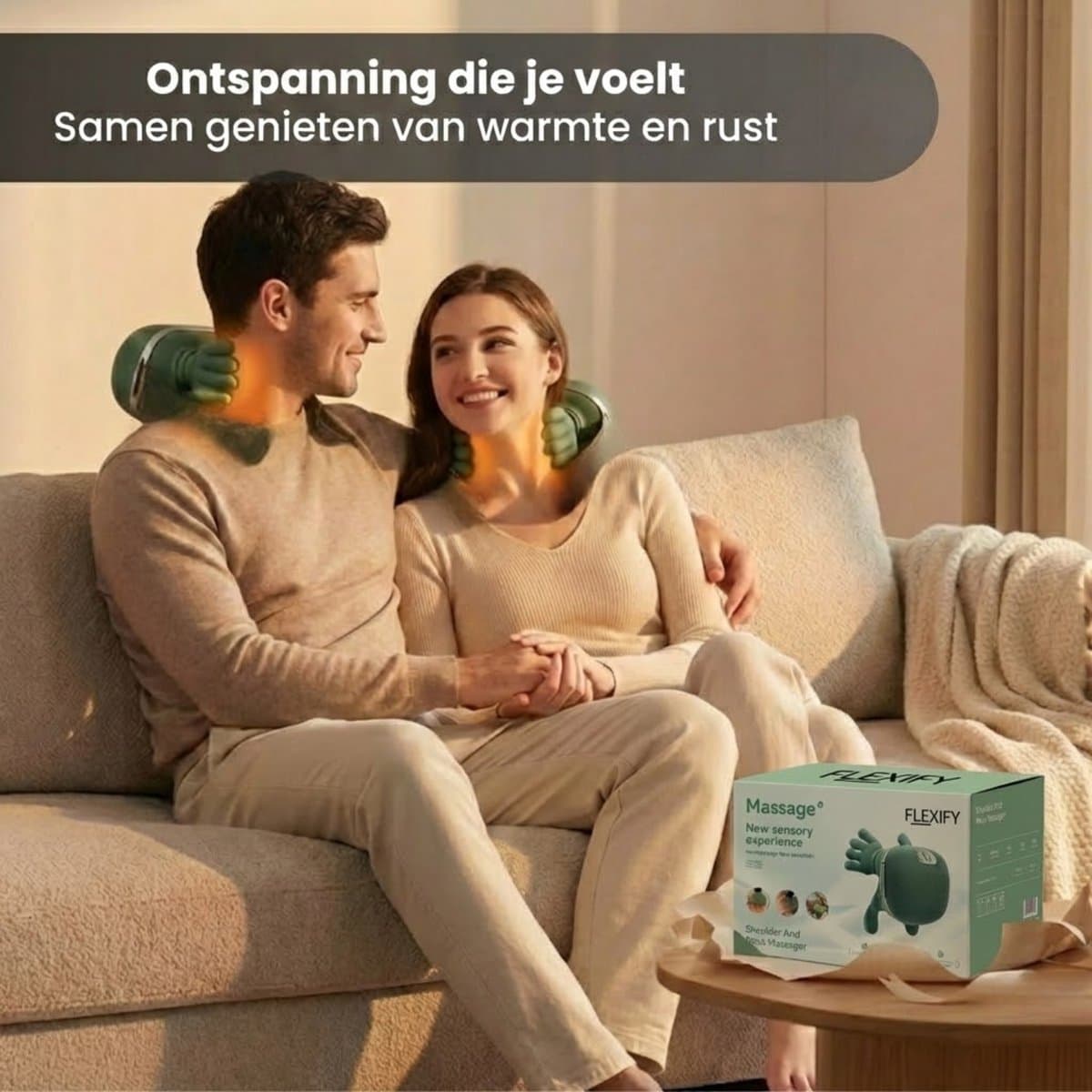 Shiatsu Nekmassage Apparaat – Draadloos Massagekussen met Warmte voor Nek en Schouders – Groen thumbnail 2