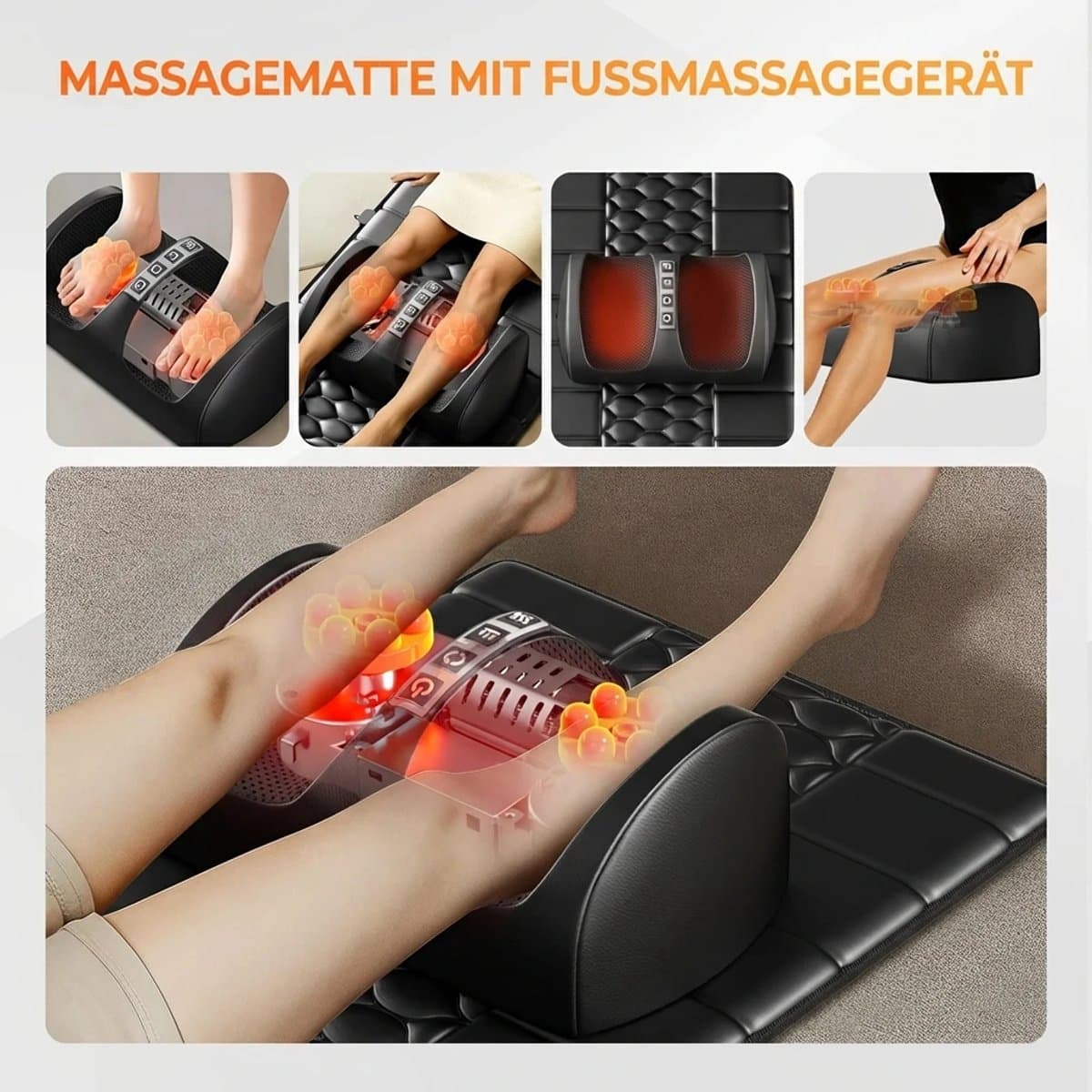 CYRO - Massagemat - Massagematras - Massage Matras met Warmte - Hele Lichaam - Verlichting Weefselpijn - Stimulatiekussen - Zwart thumbnail 4