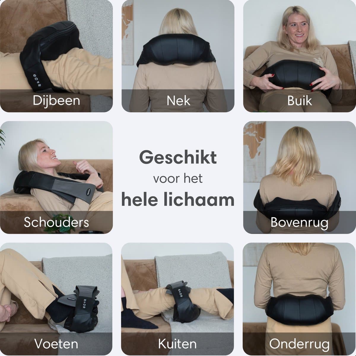 Lifeproducts Shiatsu Massagekussen Draadloos - Massage Apparaat voor Nek en Schouder - Elektrisch Nekmassage Apparaat - Massage Apparaten - Massageapparaten met Infrarood Verwarming - Met Carrybag thumbnail 9