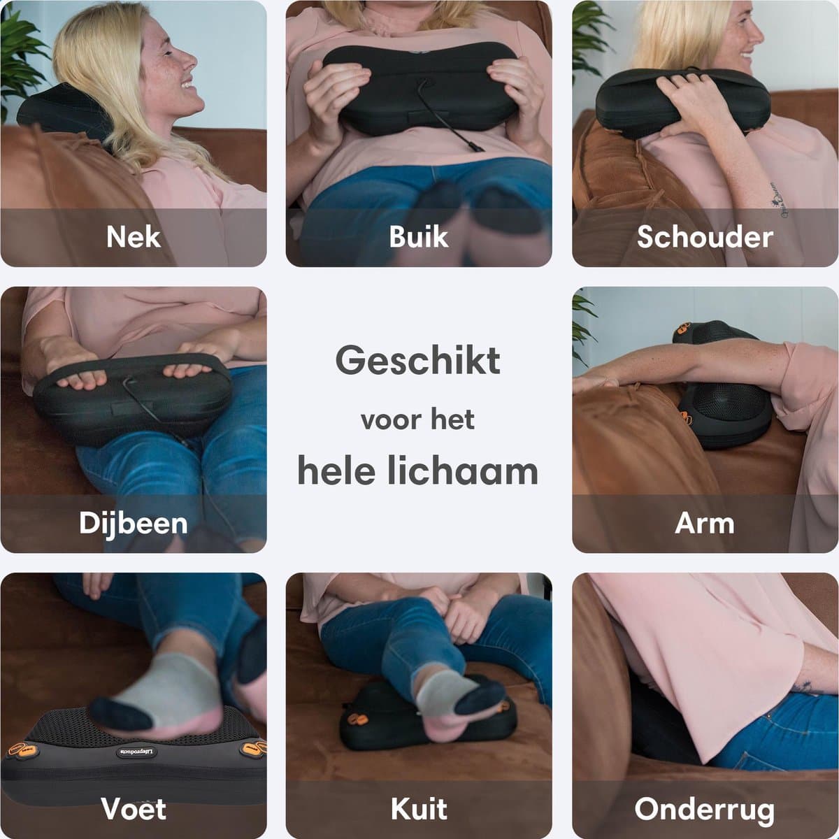 Lifeproducts Shiatsu Massagekussen Draadloos - Elektrisch Nekmassage Apparaat - Massage Apparaten - Nek en Schouder Massage Apparaat - Massageapparaten met Infrarood Verwarming thumbnail 4