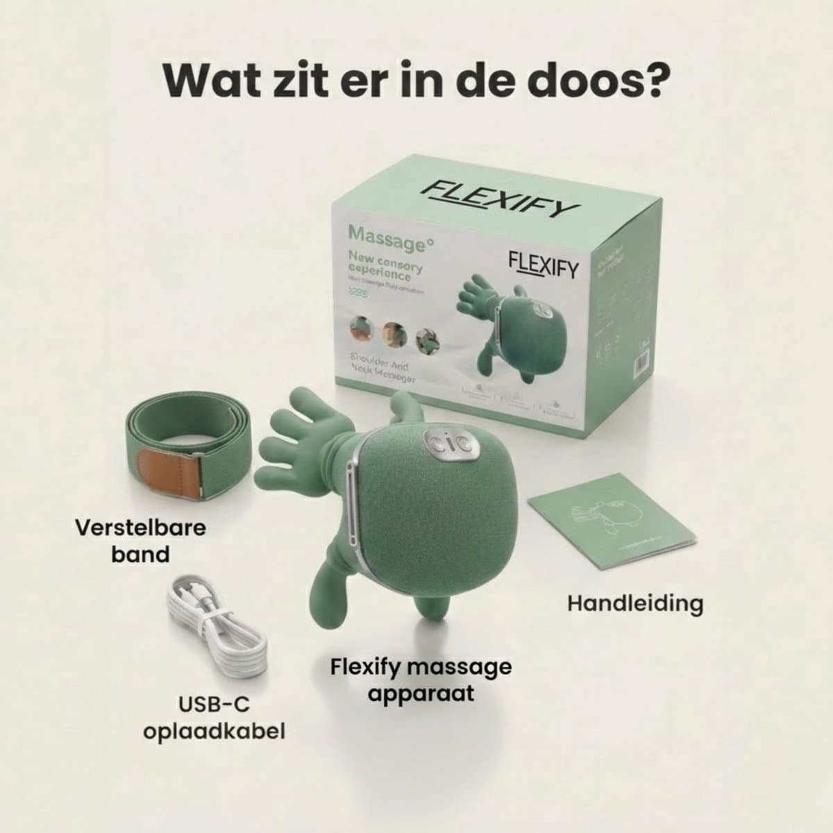 Shiatsu Nekmassage Apparaat – Draadloos Massagekussen met Warmte voor Nek en Schouders – Groen thumbnail 8