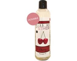 Sther Premium Massageolie - Kers (Cherry) - 250ml - Natuurlijk Glijmiddel op Oliebasis - Met Avocado-olie - Langdurig Glijvermogen - afbeelding 1
