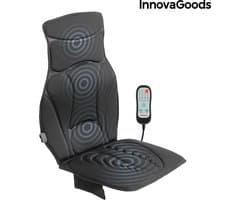 InnovaGoods Shiatsu Stoel Massage Kussen-Elektrisch Nek en Rug Apparaat-Massagestoel-Warmte Functie-Shiatsu Stoel Massage Kussen-Zwart
