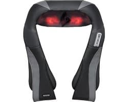 Auronic Shiatsu Massagekussen - Elektrisch Nekmassage Apparaat - Infrarood - Nek en Schouder Massage apparaat - Massage Apparaten - Zwart/Grijs