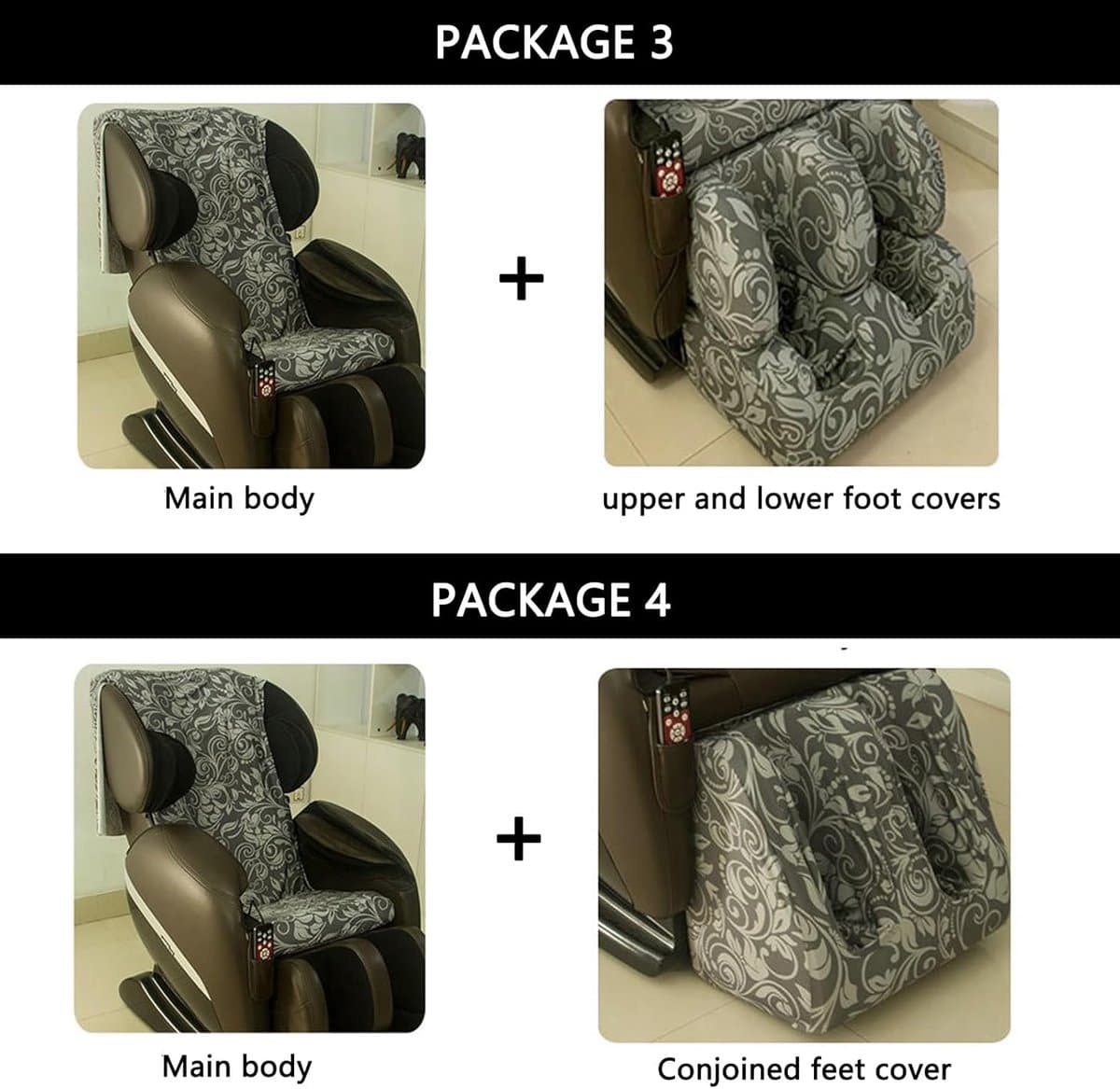 Massage Stoelhoes - Beschermhoes Stoel - Meubels Beschermen - Wasbaar Materiaal - Universeel Model - Zwart thumbnail 4