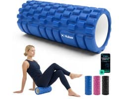 Hulser Foam Roller 33 cm – Massage roller – Fitness en Yoga foamroller – Blauw – Met digitale startgids - Voor triggerpoint massage - Grid Trigger - afbeelding 1