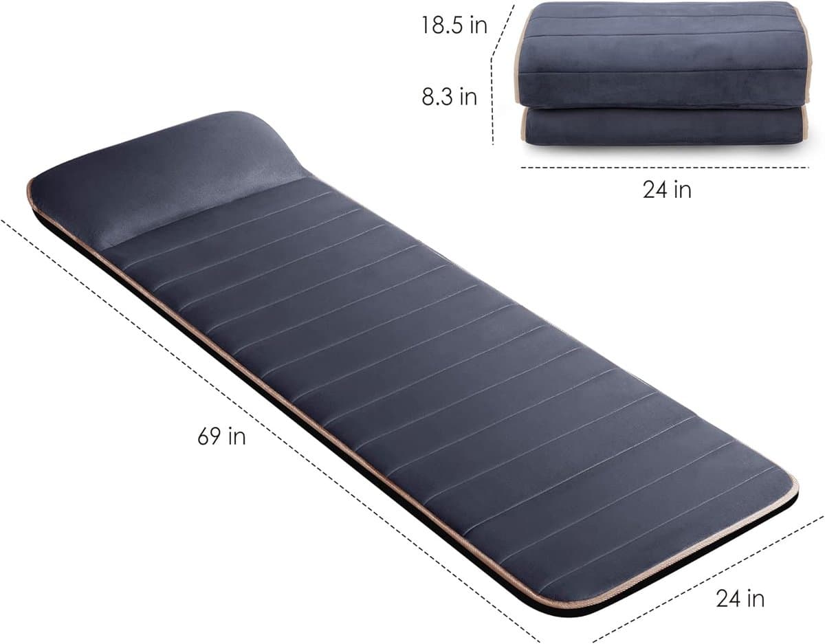 MELVRA Massagemat - Lichaamsmassage Mat - 10 Vibratiemotoren - 4 Verwarmingskussens - Voor Rug, Benen en Lumbale Wervelkolom - Massage & Warmte - Voor Mannen & Vrouwen - Cadeau thumbnail 7