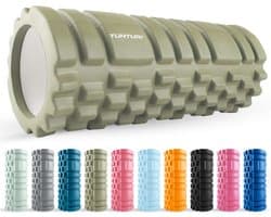Tunturi Yoga Grid Foam Roller - Massage Roller - Foamroller - Fitness Roller - Legergroen- 33cm - Incl. gratis fitness app - afbeelding 1