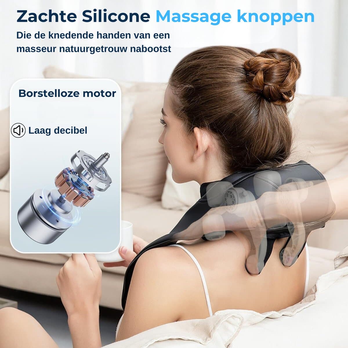 Health Bay® Human Feel - Nekmassage Apparaat - Massage Apparaat voor Nek en Schouder - Shiatsu Massagekussen Draadloos - Jouw Persoonlijke Masseur voor Thuis thumbnail 2