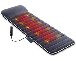 MELVRA Massagemat - Lichaamsmassage Mat - 10 Vibratiemotoren - 4 Verwarmingskussens - Voor Rug, Benen en Lumbale Wervelkolom - Massage & Warmte - Voor Mannen & Vrouwen - Cadeau