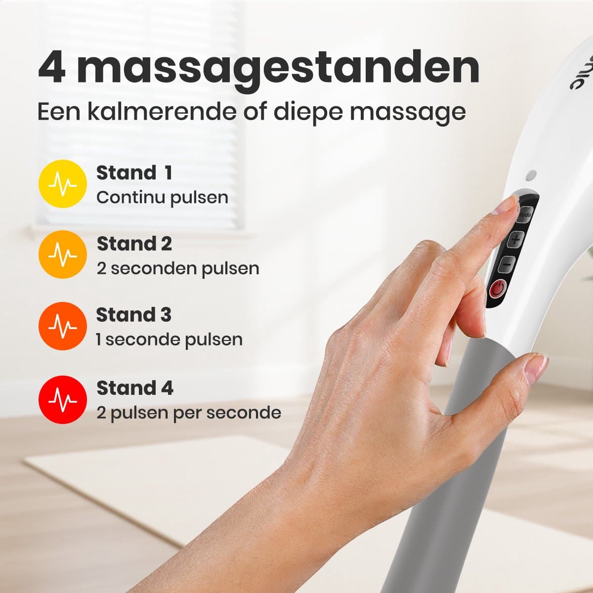 Auronic Massage Apparaat Draadloos - Rug en Nekmassage apparaat - 5 Opzetstukken - Wit/Grijs thumbnail 4