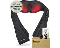 BrellaVio XL Draadloos Massagekussen + Massagebal - Massage Apparaat met Infrarood Warmte - Rugsluiting voor Handsfree Gebruik - Elektrisch Nekmassage Apparaat voor Nek - Schouder - Rug - Voeten - Shiatsu Massage Apparaten - afbeelding 1