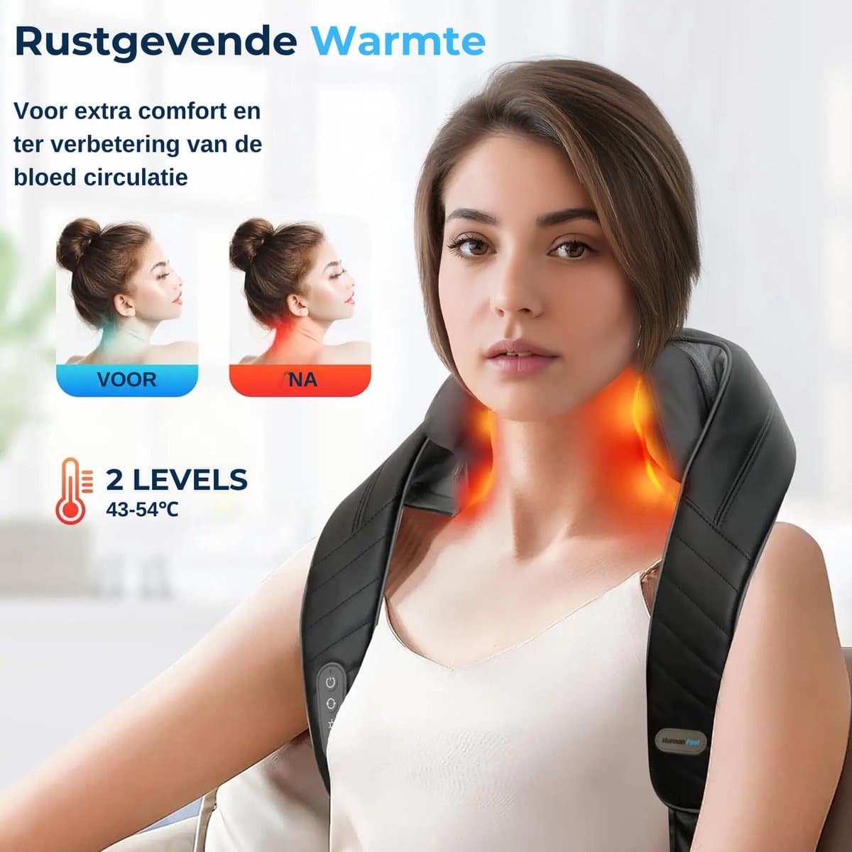 Health Bay® Human Feel - Nekmassage Apparaat - Massage Apparaat voor Nek en Schouder - Shiatsu Massagekussen Draadloos - Jouw Persoonlijke Masseur voor Thuis thumbnail 6