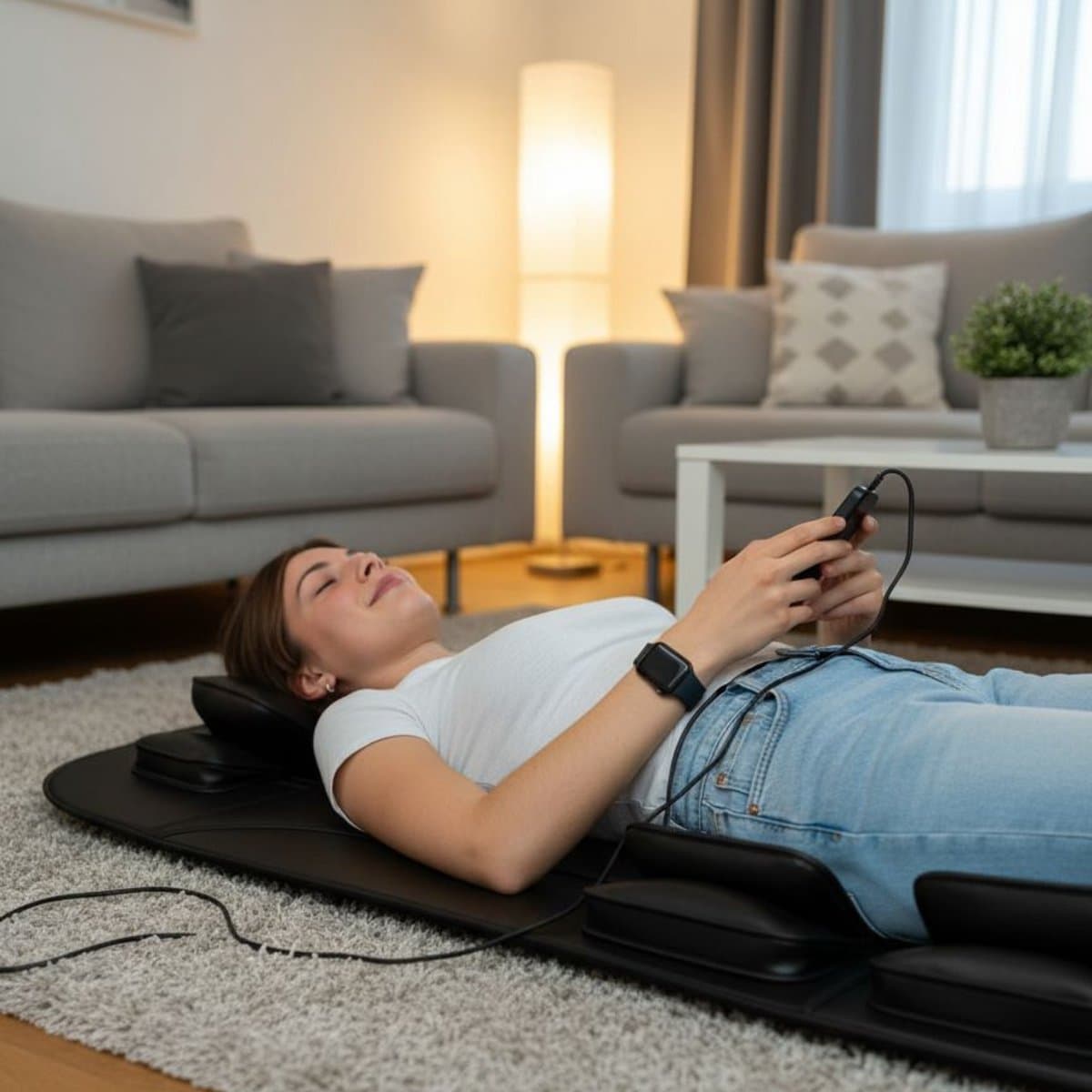 MusclePro RecoveryBed Elite - Massagematras met warmte - luchtcompressie massage - Massage mat - Massage apparaat - Rugmassage en Nekmassage apparaat - Massagekussen - Zwart thumbnail 3