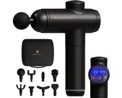 MusclePro Prime - 12V massage gun - inclusief koffer- professioneel massage apparaat - massage pistool - spier massage - sport massage - 8 mondstukken - 99 snelheden - zwart - krachtig en draadloos