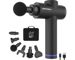 Northwall Massage Gun Professioneel Prime - Massage Pistool Inclusief Koffer en 6 Opzetstukken - Krachtig en Draadloos Sport en Relax Massage Apparaat - Massageapparaten